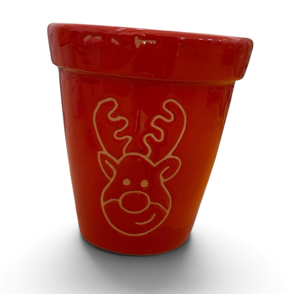 Vaso renna incisa Natale Ministelle