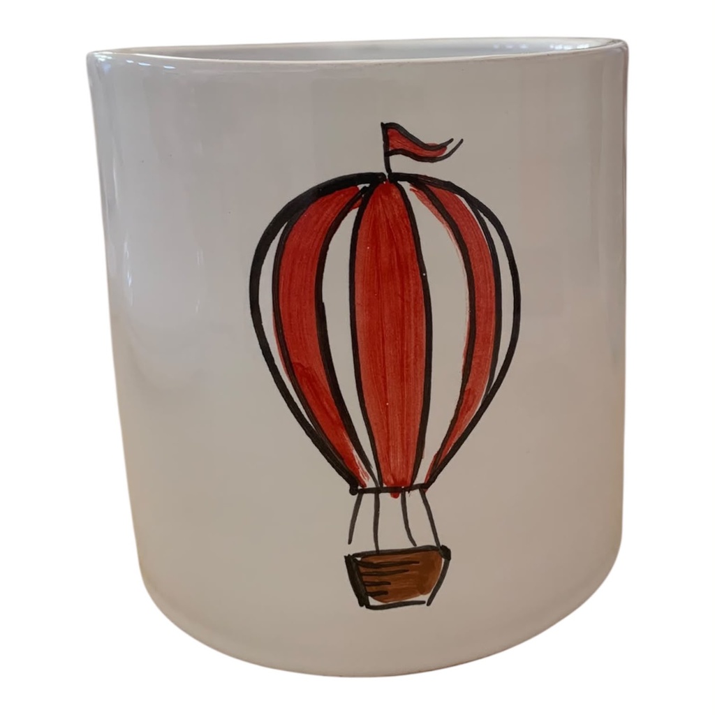 Vaso dritto 11cm Mongolfiera Natale Ministelle